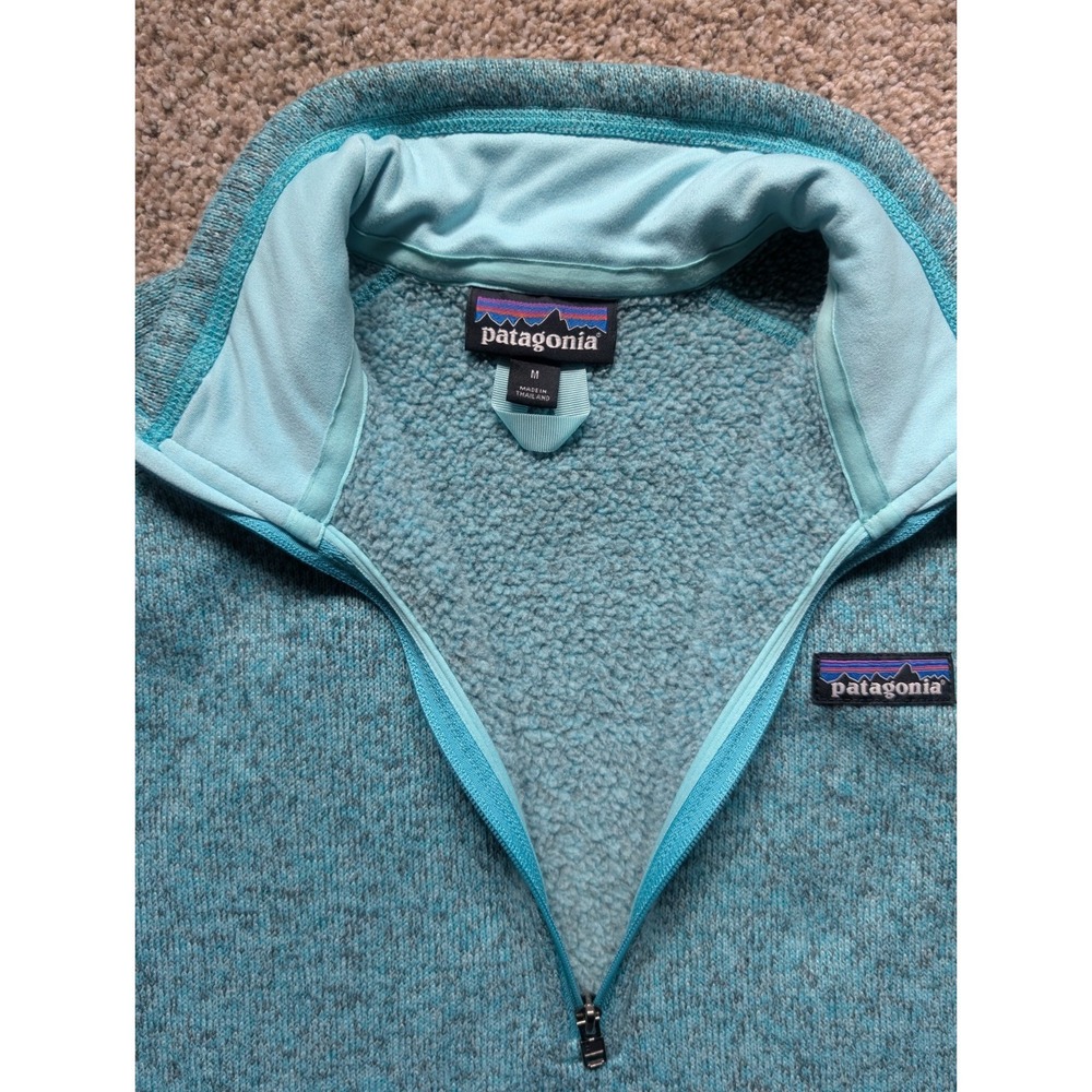 Patagonia Womens M Better Sweater Pullover 1/4 Zip Blue Teal Long Sleeve Outdoor - Picture 4 of 10